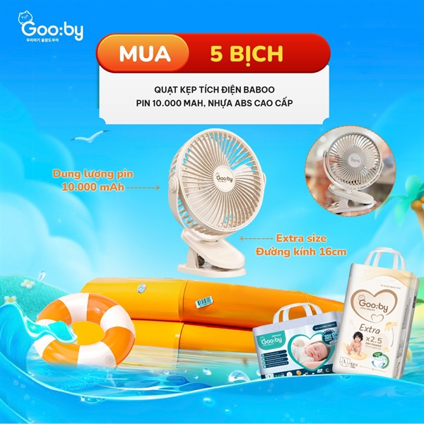 Quạt kẹp tích điện Baboo