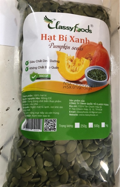 Hạt bí xanh CLASSY 500g