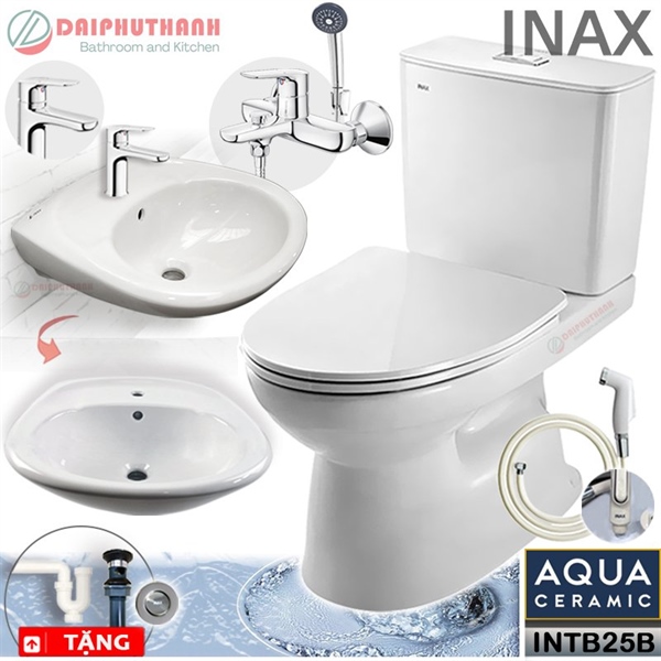 Combo nhà tắm Inax INTB25B bồn cầu 2 khối sen vòi nóng lạnh (I)