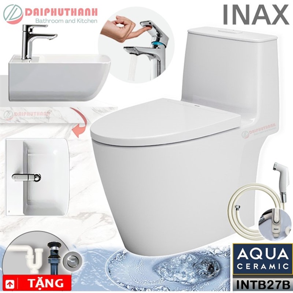 Combo nhà tắm Inax INTB27B bồn cầu 1 khối sen vòi nóng lạnh (I)