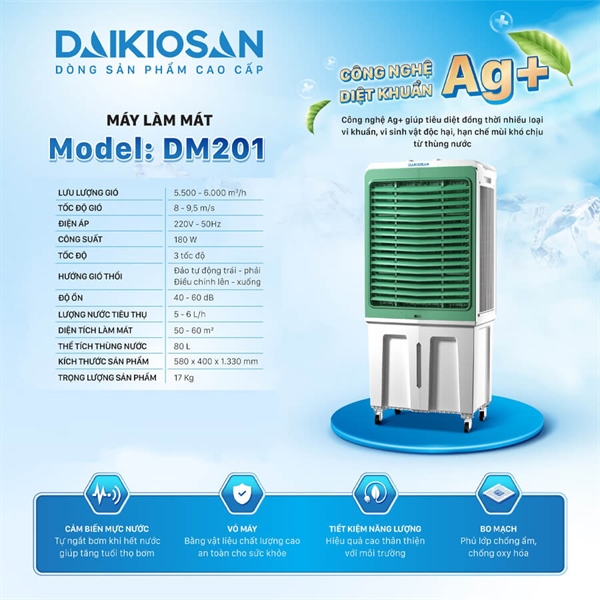 Quạt nước DM201 180w - 80L DAIKIOSAN