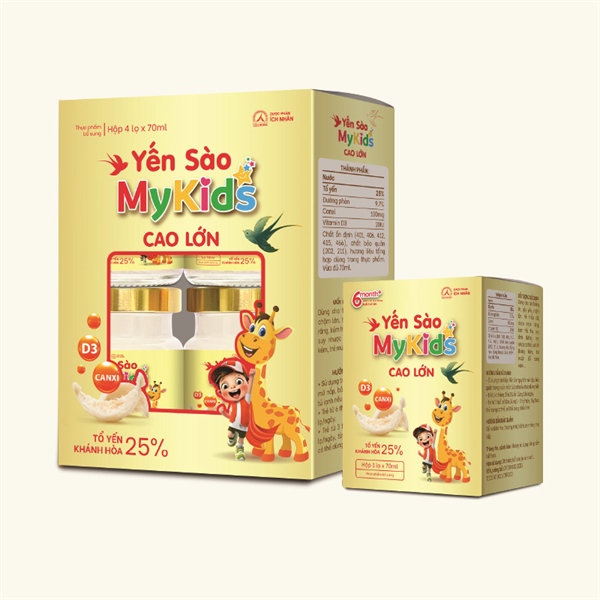 Yến sào Mykids cao lớn 70ml (Hộp 4 lọ)