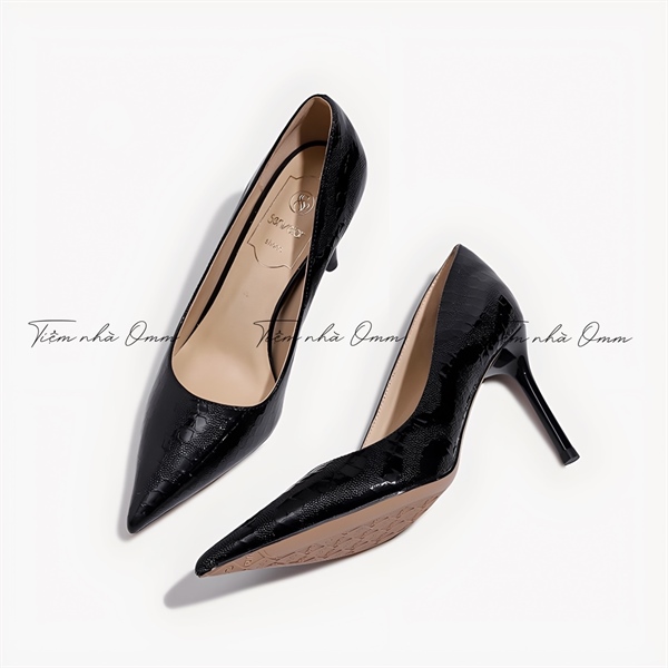 OH231 Giày cao gót da bóng sần