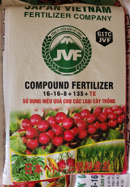 VIỆT NHẬT 16-16-8-13S+TE ( HỒNG ) (NPK JVF 16-16-8-13S-TE) 50 KG