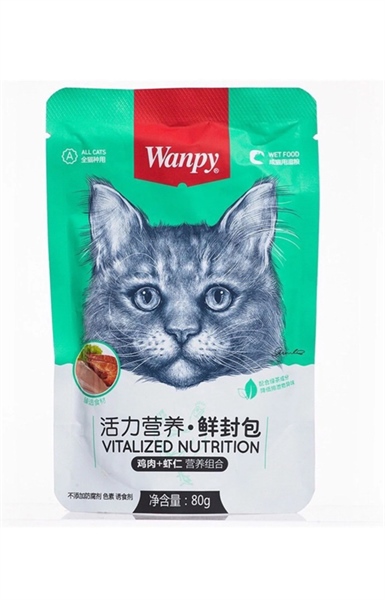 PATE WANPY CHO MÈO VỊ GÀ, TÔM 80G