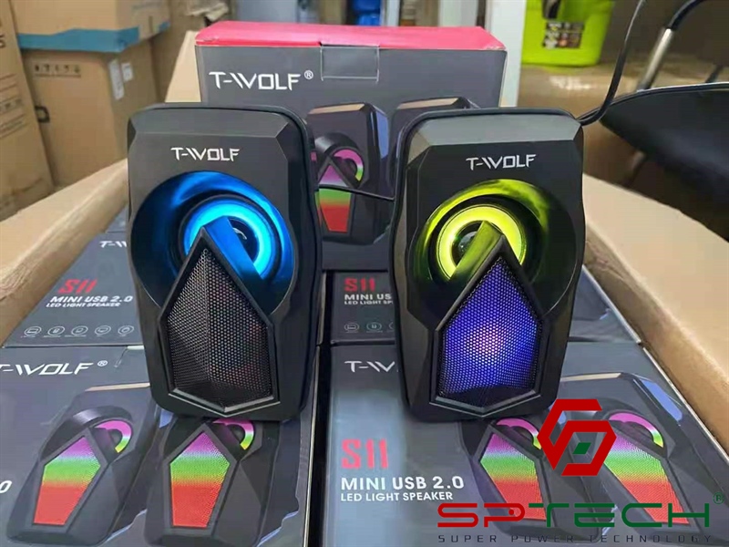 Loa vi tính 2.0 T - Wolf S11 Led 7 màu