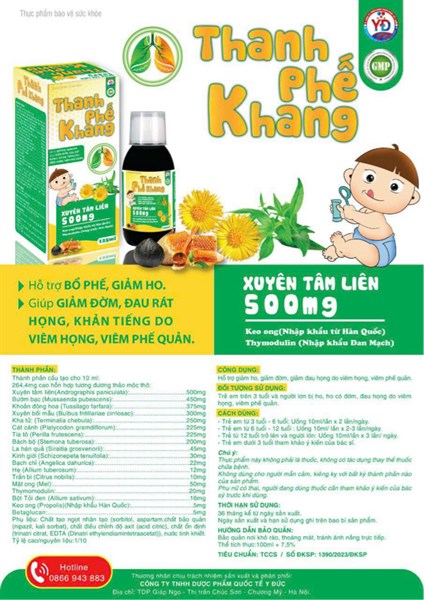 Siro ho Thanh phế khang