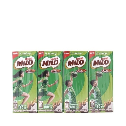 Sữa Nestle Milo Ít Đường Lốc 4 Hộp 180Ml