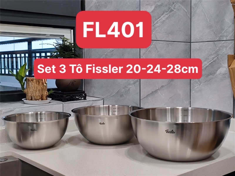S660 - F401 FL401 Set 3 Tô Inox Fissler FL-SW401 [T10]