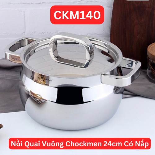 S885 - C140 Nồi Quai Vuông Chockmen 24cm Kèm Nắp CKM-YH3L24T [T4]