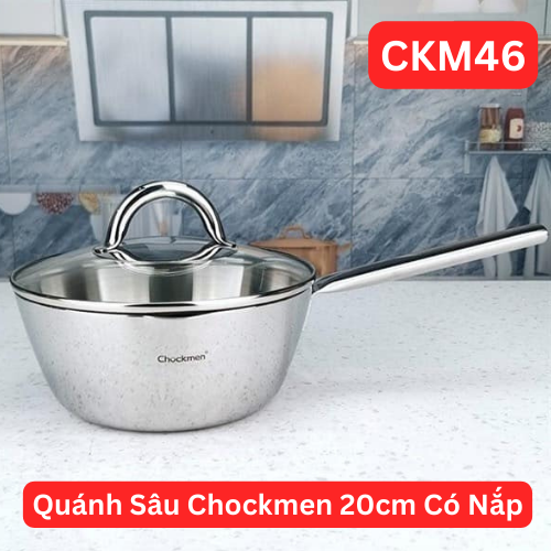 S275 - CKM46_B Chảo Quánh Sâu Lòng Chockmen 20cm Kèm Nắp [T8]
