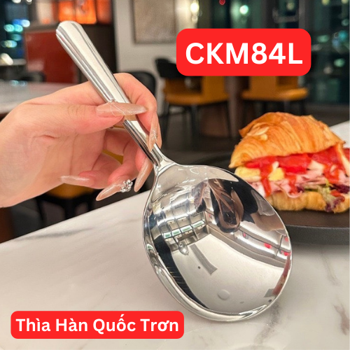 S58 - C84L Thìa Muỗng Inox Hàn Quốc 20.3x7.5cm CKM-AL84TS - Trơn [T240]
