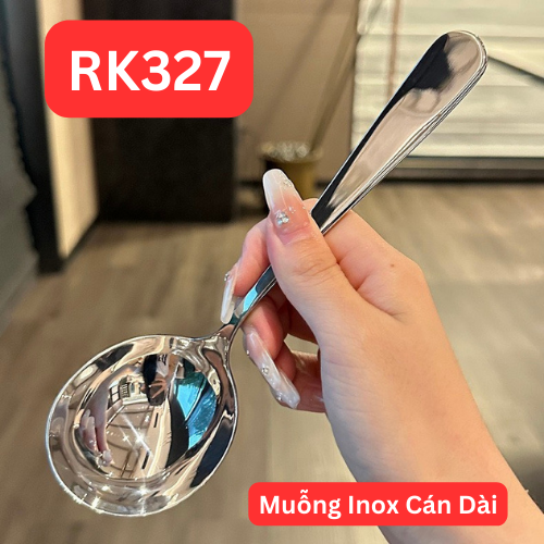 S45 - RK327 Thìa Muỗng Inox Cán Dài 19x5.5cm