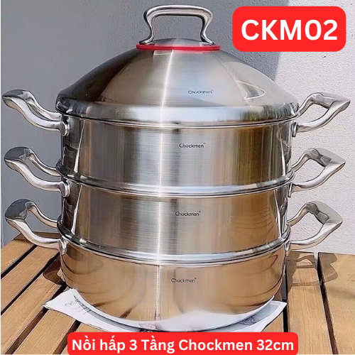 C02 Nồi Xửng Hấp 3 Tầng 32cm 6L Chockmen CKM-ZD32Z [T1]