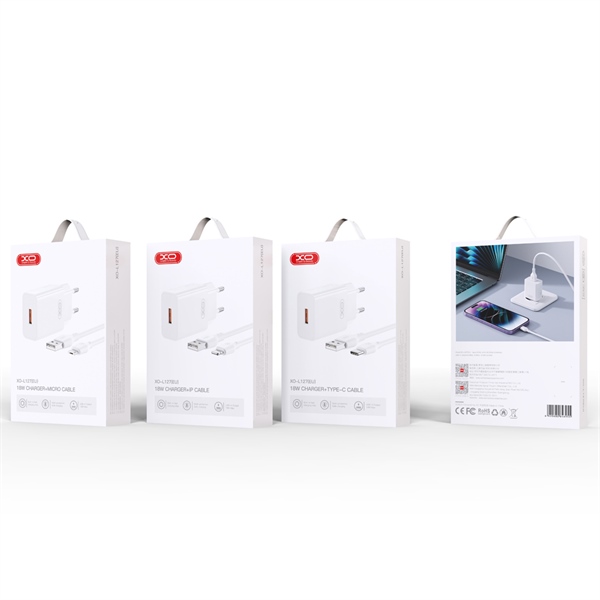 Bộ Sạc QC3.0 18W (Dây USB to Micro) XO L127 EU Trắng