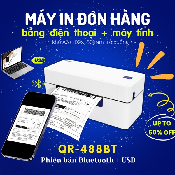 Máy in tem vận đơn TTPos 488BT