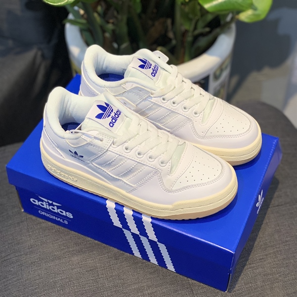 Adidas Forum 84 Trắng Logo Xanh