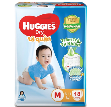 Tã quần huggies M18 (xanh)
