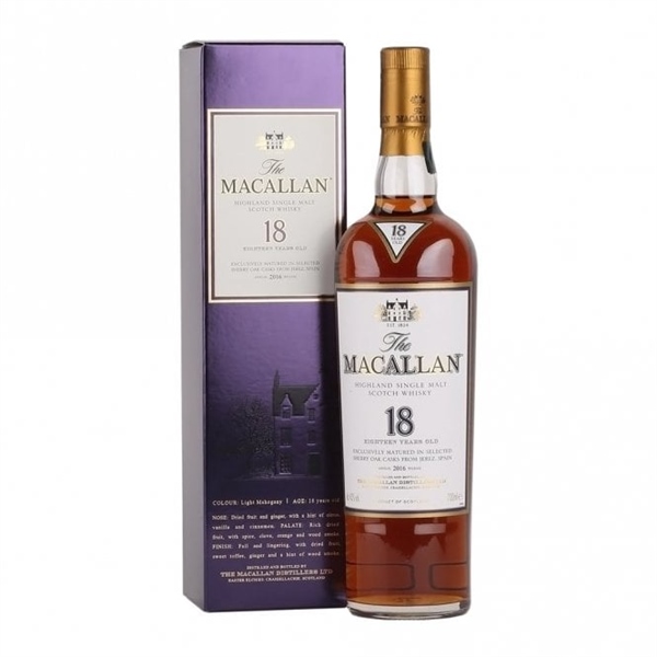 Macallan 18y Sherry Oak 700ml 43% ( hàng Đài Loan )