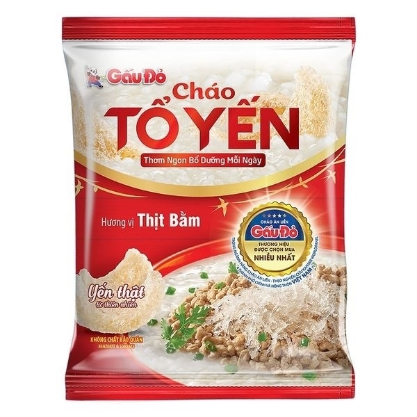 Cháo Tổ Yến Vị Thịt Bằm Gấu Đỏ 50G