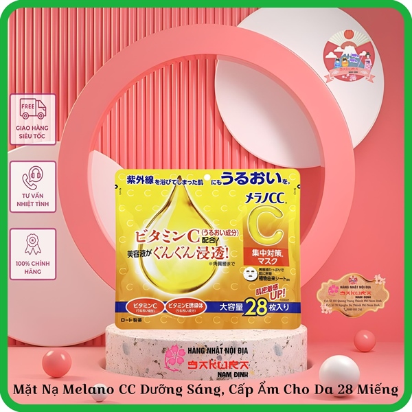 Mặt Nạ Melano CC Dưỡng Sáng, Cấp Ẩm Cho Da 28 Miếng