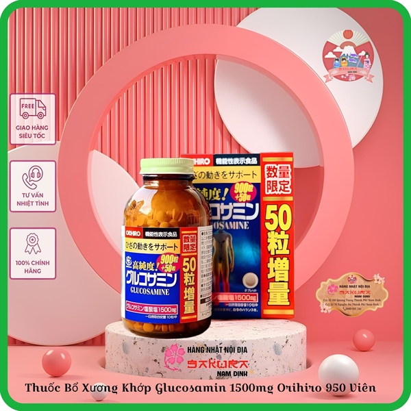 Thuốc Bổ Xương Khớp Glucosamin 1500mg Orihiro 950 Viên