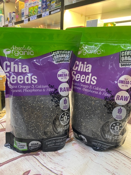 HẠT CHIA ÚC - CHIA SEEDS HIGH IN OMEGA 3 ABSOLUTE ORGANIC 1KG