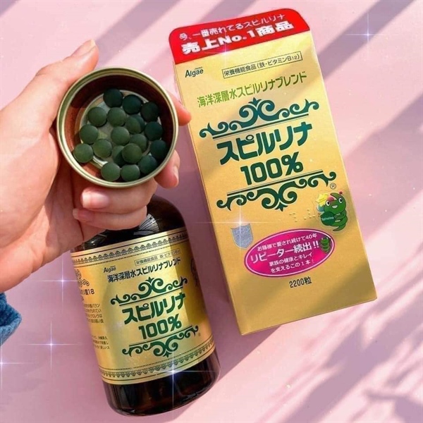 Viên Uống Tăng Cường Sức Khỏe Tảo Xoắn Spirulina Hộp 2200 Viên Của Nhật Bản - Date 2027/4