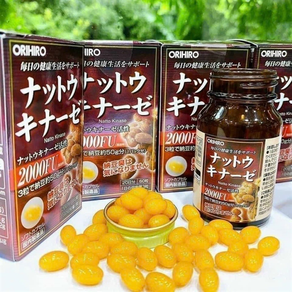 Viên Uống Hỗ Trợ Điều Trị Tai Biến, Đột Quỵ Nattokinase 2000Fu Orihiro 60 Viên - Date 1/27