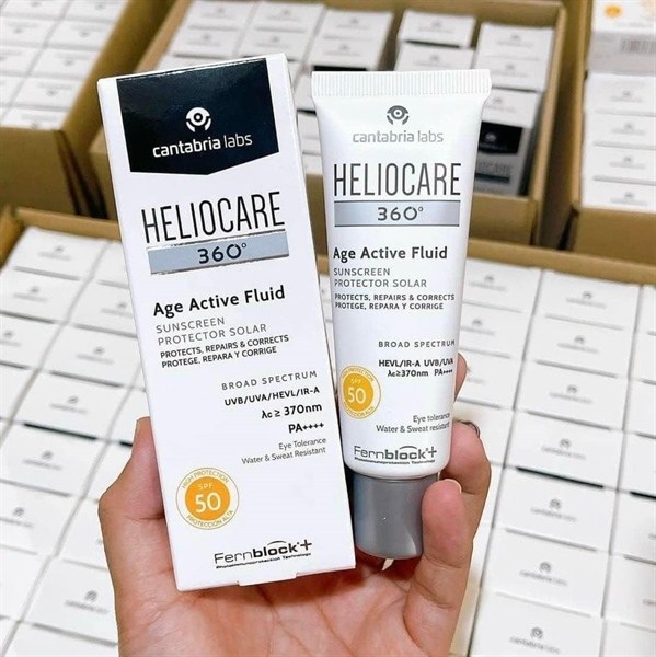 KCN - Kem Chống Nắng Heliocare 360 Age Active Fluid Spf50 Pa++++ 50ml _ Ngăn Lão Hóa