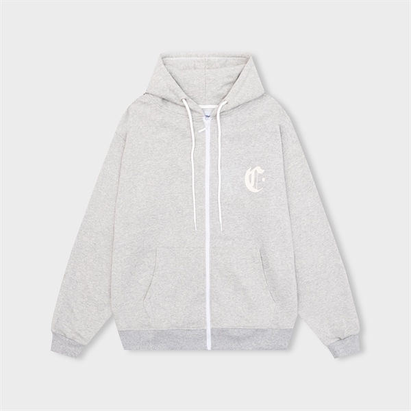 HOODIE ZIP CALEM MINIMALISM - XÁM TIÊU - XL