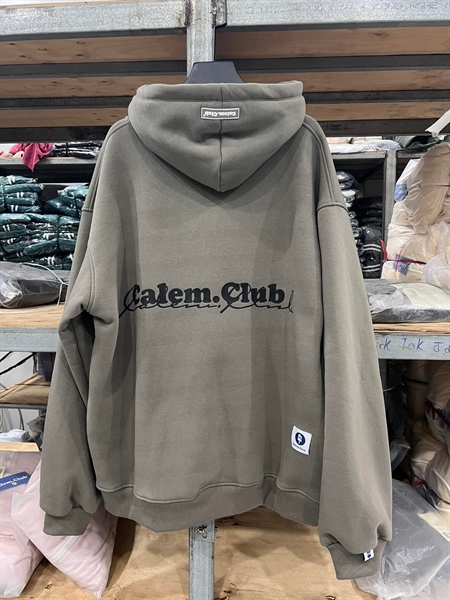 HOODIE ZIP IN CHỮ CALEM 2023 - RÊU ĐẬM - M