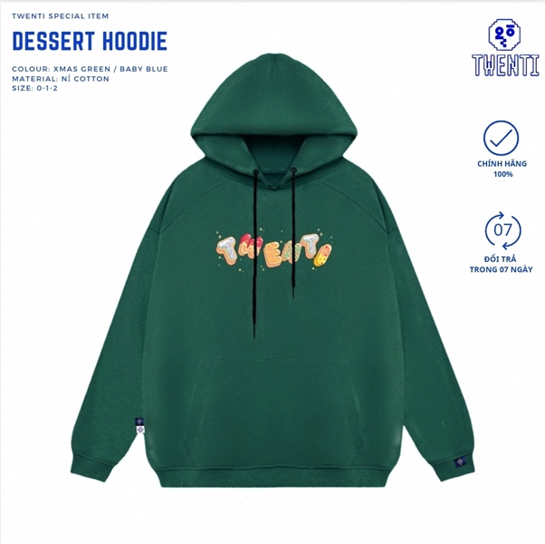 HOODIE TWENTI BÁNH KẸO - XANH ĐẬM - 1