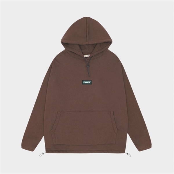 HOODIE TRƠN DÂY RÚT TWENTI LOGO - NÂU CHOCO - 2