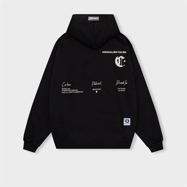 HOODIE ZIP CALEM MINIMALISM - XÁM TIÊU - L