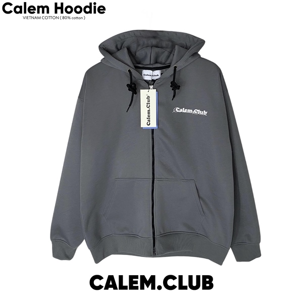 HOODIE ZIP CALEM - XÁM CHÌ - M