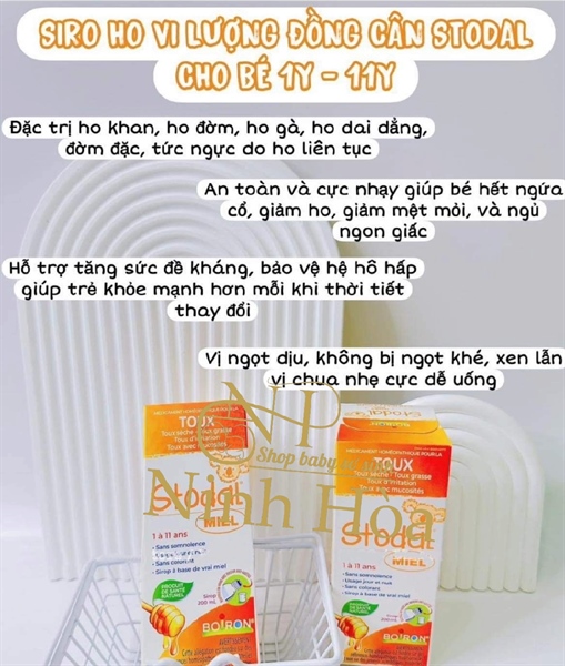 SIRO TRỊ HO STODAL HONEY CHO BÉ 1-11TUỔI CANNADA