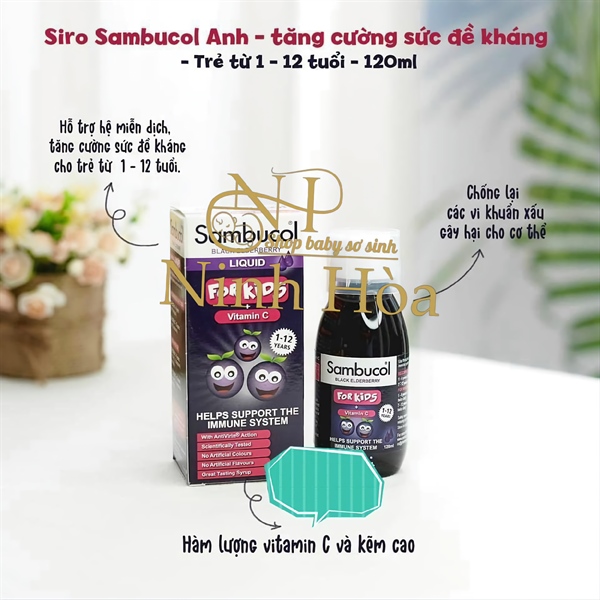 VITAMIN C SAMBUCOL TỔNG HỢP CHO BÉ 1 - 12 TUỔI