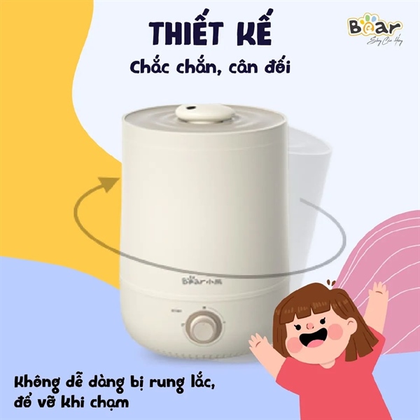 MÁY XÔNG BEAR TẠO ĐỘ ẨM 4.5L bảo hành 18 tháng