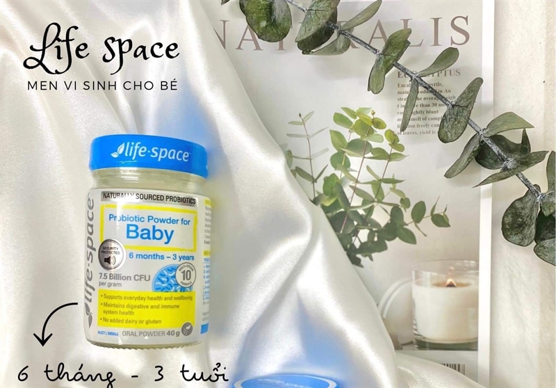 MEN VI SINH ÚC LIFE SPACE PROBIOTIC FOR BABY 40G CHO TRẺ TỪ 6 THÁNG ĐẾN 3 TUỔI (1M / lần/ ngày )