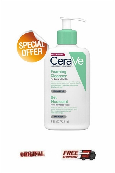 Sữa rửa mặt tạo bọt CeraVe dành cho da thường đến da dầu 236ml