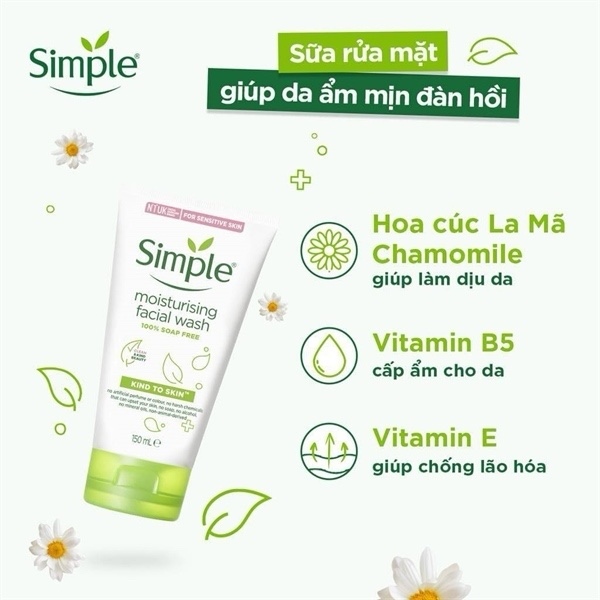 SỮA RỬA MẶT SIMPLE MOISTURISING FACIAL WASH 150ML