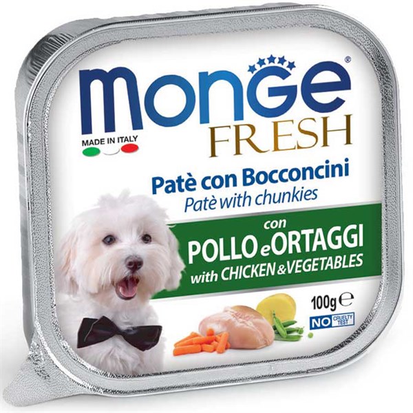 Pate Monge cho chó vị Gà & Rau 100g