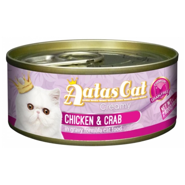 Pate lon Aatas cho mèo vị Gà & Cua 80g