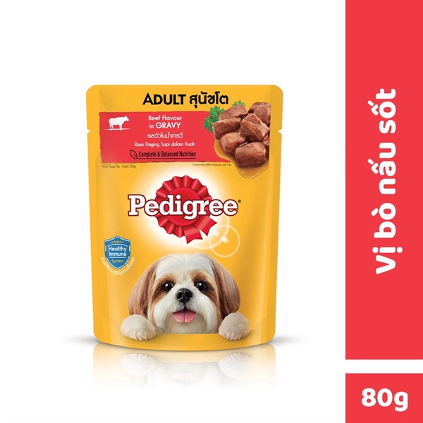 Pate Pedigree Adult chó lớn vị Bò nấu sốt 80g