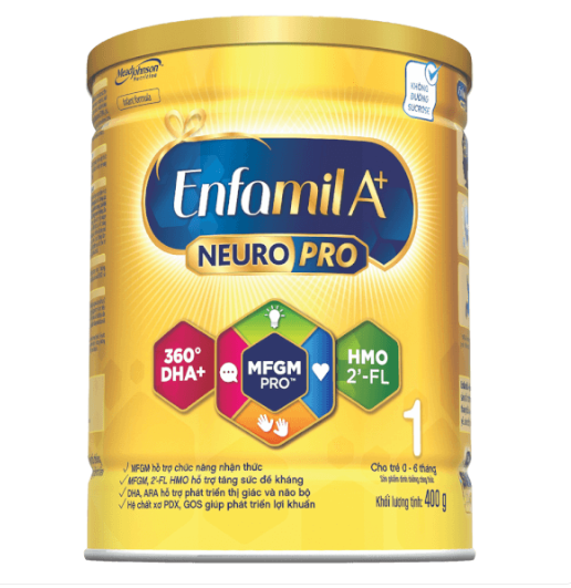Enfamil A+ Neuropro 1 HMO số 1, 0 - 6 tháng, trọng lượng 400 gr