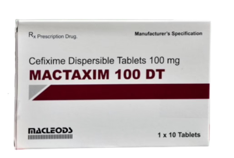 Mactaxim 100 cefixim 100mg macleods (lốc/10hộp/10viên nén)