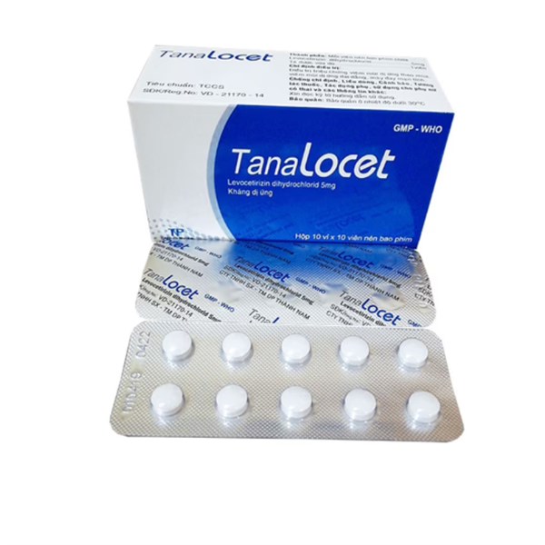 Tanalocet Levocetirizin 5mg Thành Nam (H/100V)