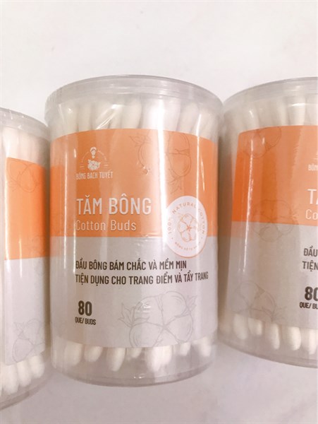 Tăm Bông Người Lớn cotton Bạch Tuyết (đầu lớn)/H80que