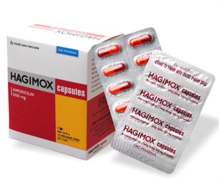 Hagimox Capsules Amoxicilin 500mg Dhg (H/100v)